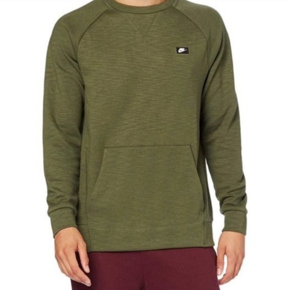 Nike Tops - Nike Men’s Optic Crew Olive Green Pullover Sweatshirt - L